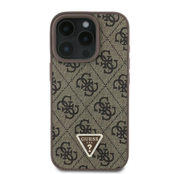 Futrola za Apple iPhone 16 Pro, Guess, Crossbody 4G Triangle Strass, Braon