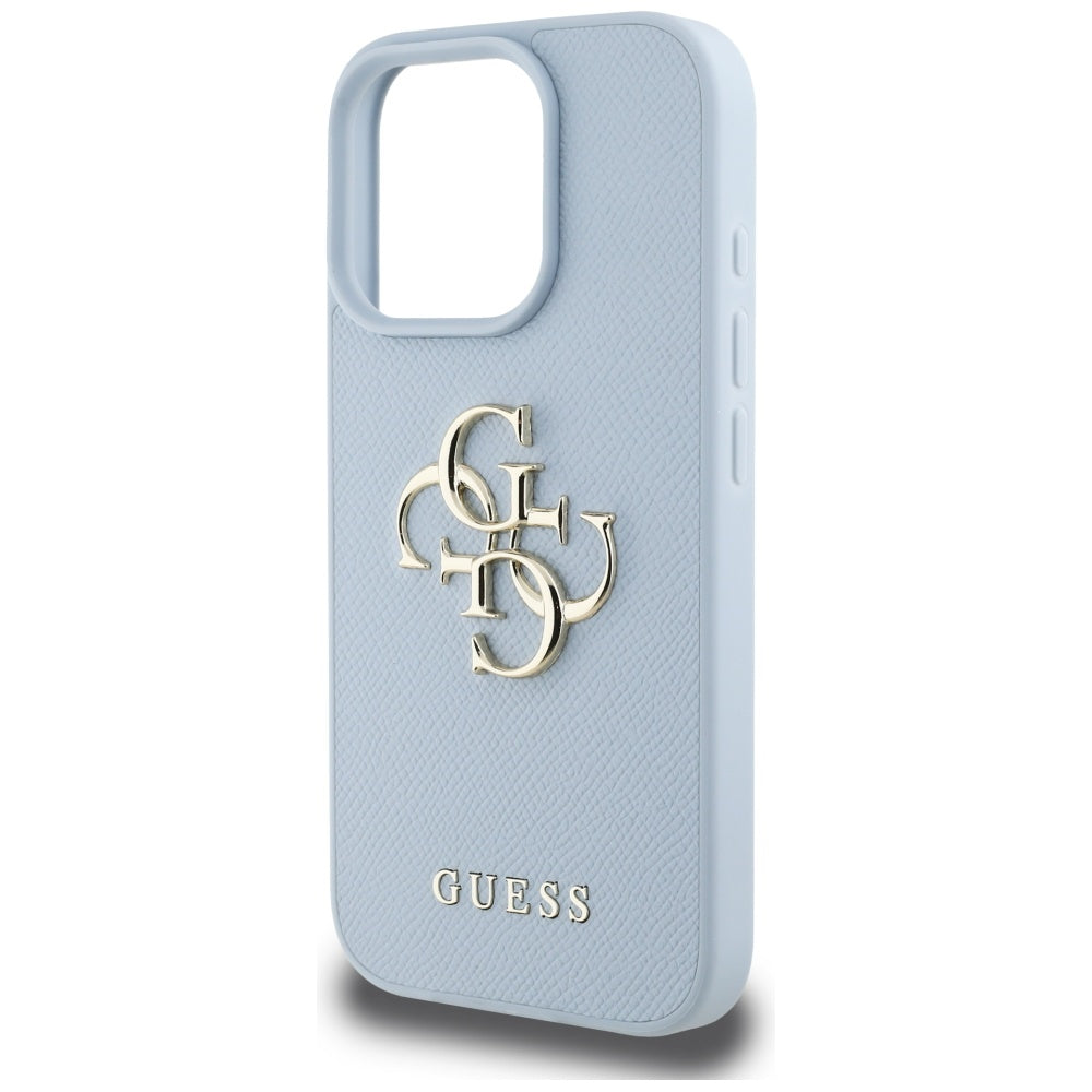 Futrola za Apple iPhone 16 Pro, Guess, Grained Big 4G Logo Small Classic Logo, Plava