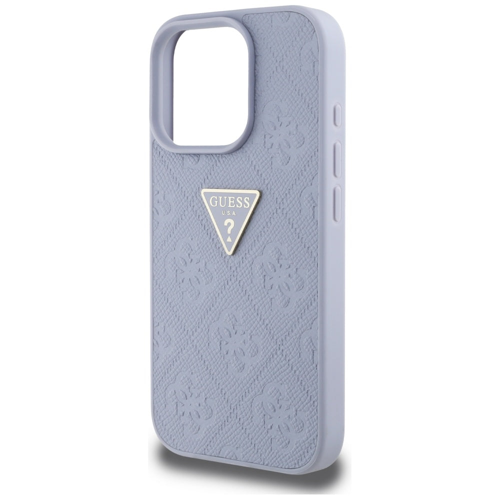 Futrola za Apple iPhone 16 Pro, Guess, Hot Stamp 4G Pattern Triangle Logo, Svetlo Ljubičasta
