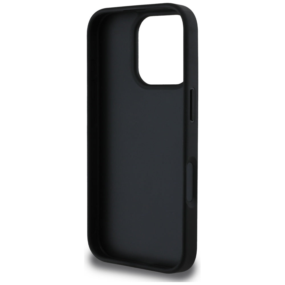 Futrola za Apple iPhone 16 Pro, Guess, Hot Stamp 4G Pattern Triangle Logo, Crna