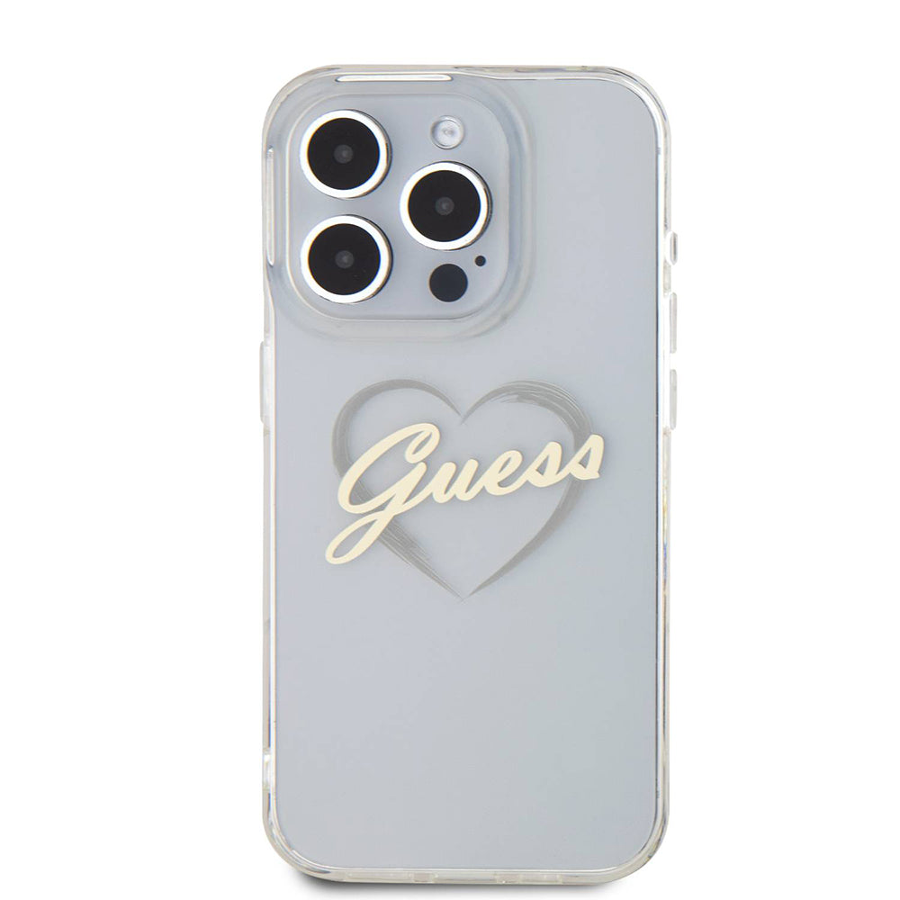 Futrola za Apple iPhone 16 Pro, Guess, IML Heart, Transparentna