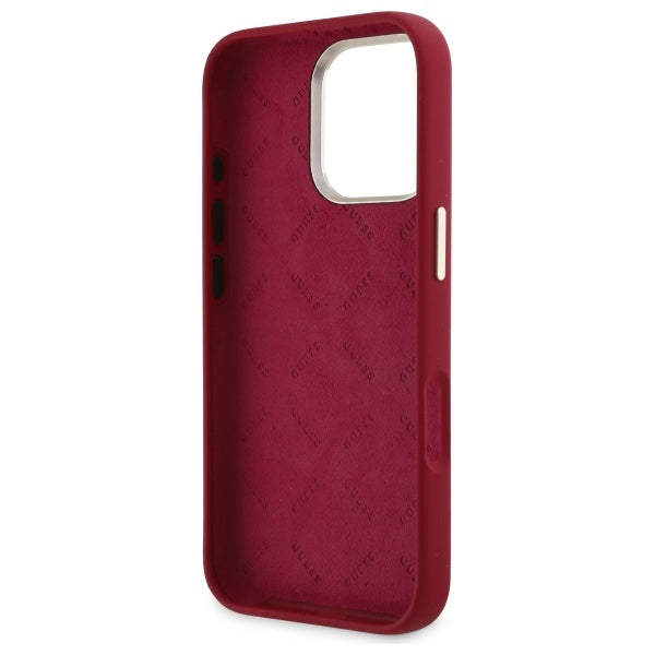 Futrola za Apple iPhone 16 Pro, Guess, Script Metal Logo, Roza