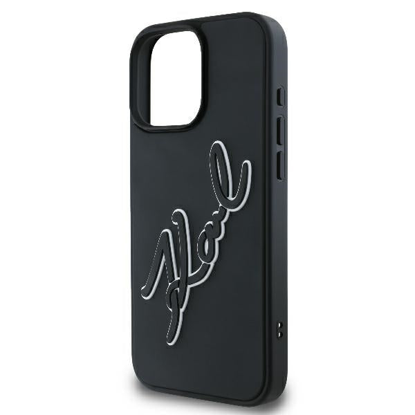 Futrola za Apple iPhone 16 Pro, Karl Lagerfeld, 3D Rubber Signature, Crna