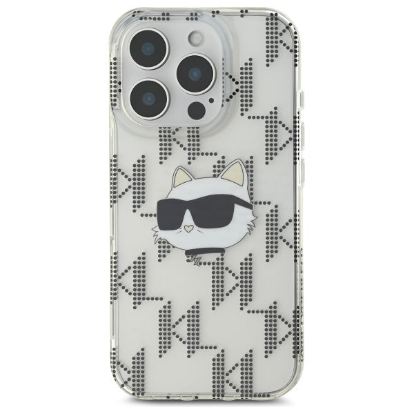 Futrola za Apple iPhone 16 Pro, Karl Lagerfeld, IML Luxury Electroplated Choupette's Head, Transparentna