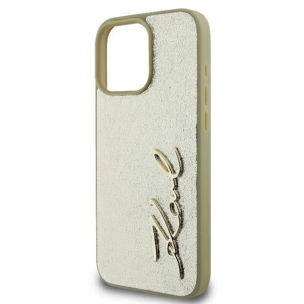 Futrola za Apple iPhone 16 Pro, Karl Lagerfeld, Metal Signature, Zlatna