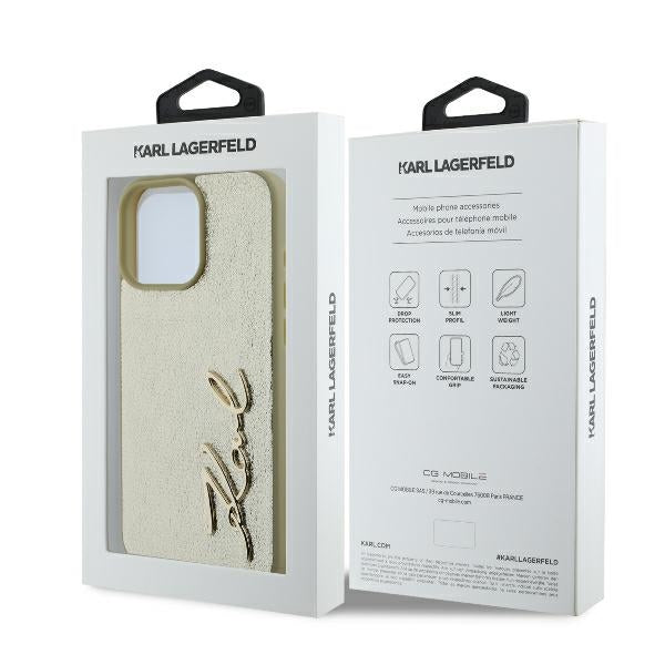 Futrola za Apple iPhone 16 Pro, Karl Lagerfeld, Metal Signature, Zlatna