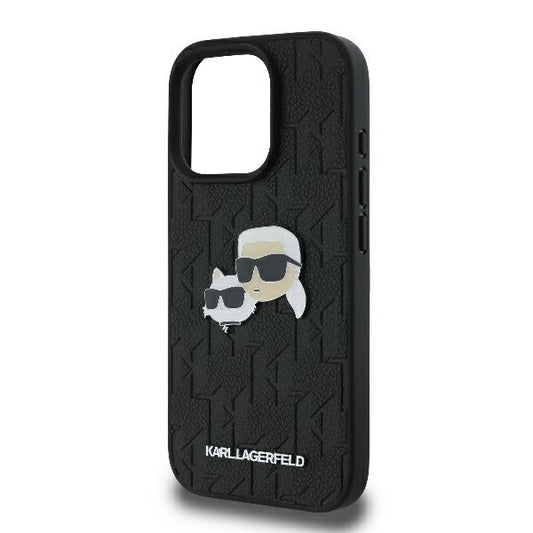 Futrola za Apple iPhone 16 Pro, Karl Lagerfeld, Monogram Karl & Choupette's Heads, Crna