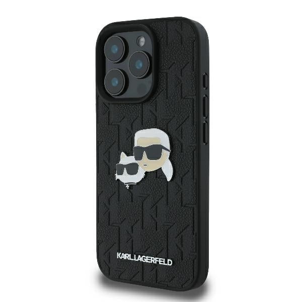 Futrola za Apple iPhone 16 Pro, Karl Lagerfeld, Monogram Karl & Choupette's Heads, Crna