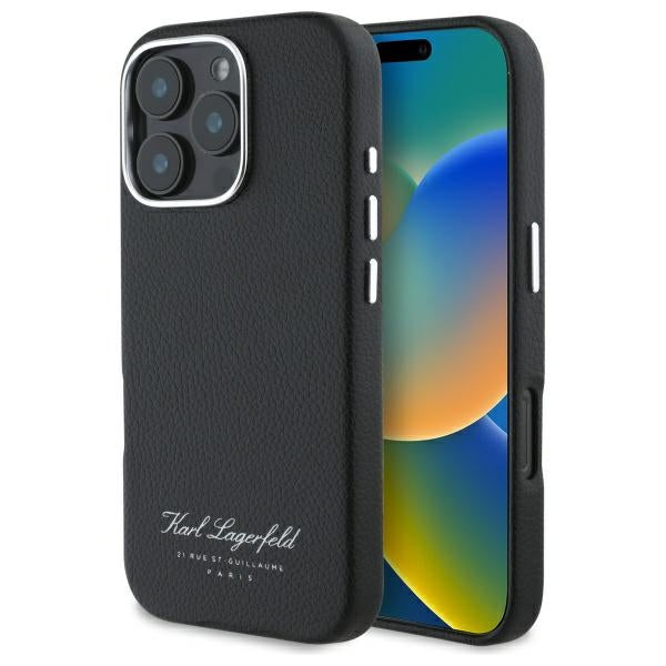 Futrola za Apple iPhone 16 Pro, Karl Lagerfeld, RSG, Crna