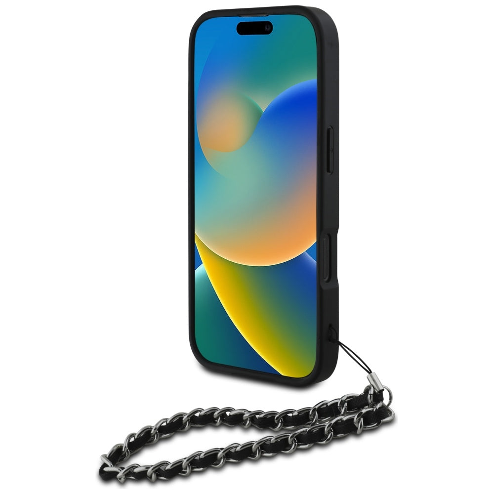Futrola za Apple iPhone 16 Pro, Karl Lagerfeld, Saffiano Crystals & Charm, Crna