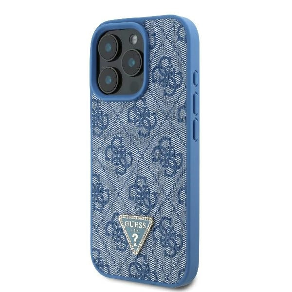 Futrola za Apple iPhone 16 Pro Max, Guess, Crossbody 4G Triangle Strass, Plava