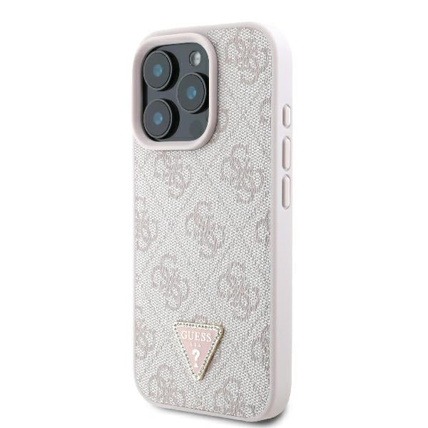 Futrola za Apple iPhone 16 Pro Max, Guess, Crossbody 4G Triangle Strass, Roze