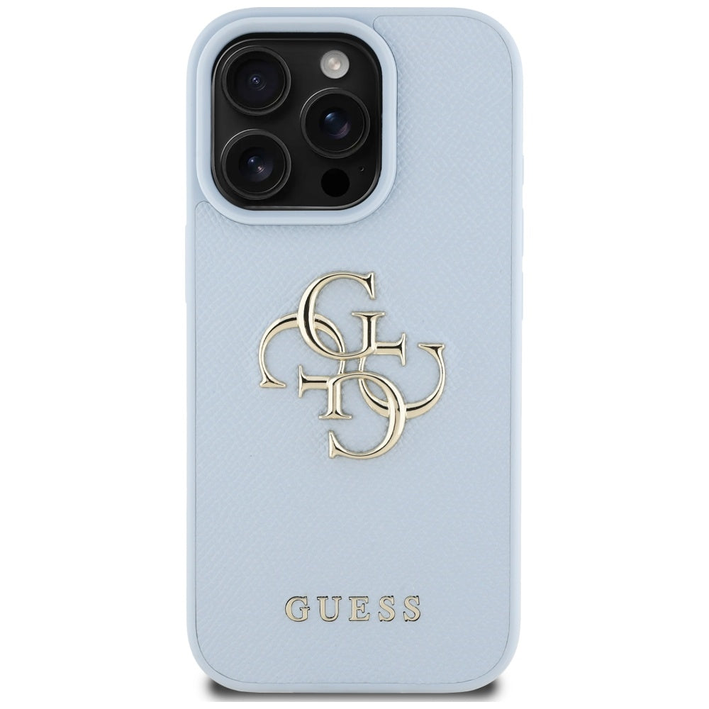 Futrola za Apple iPhone 16 Pro Max, Guess, Grained Big 4G Logo Small Classic Logo, Plava