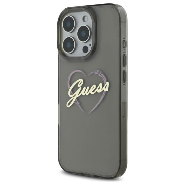 Futrola za Apple iPhone 16 Pro Max, Guess, IML Heart, Crna