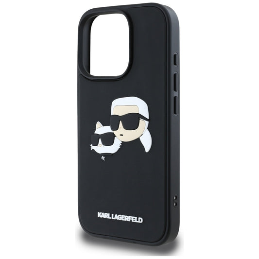 Futrola za Apple iPhone 16 Pro Max, Karl Lagerfeld, 3D Rubber Karl & Choupette, Crna
