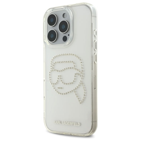 Futrola za Apple iPhone 16 Pro Max, Karl Lagerfeld, IML Rhinestones Karl's Head, Transparentna