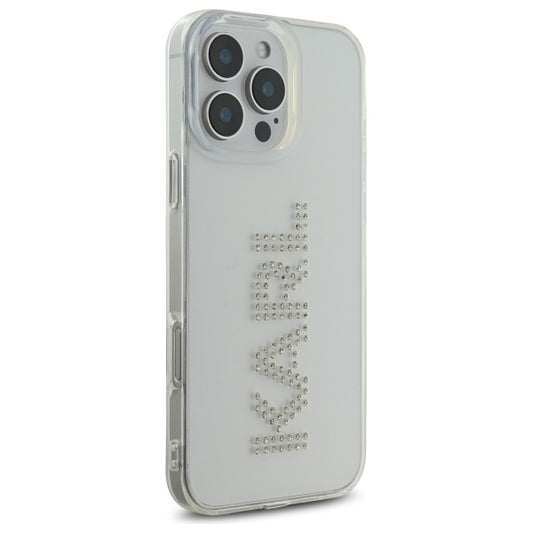 Futrola za Apple iPhone 16 Pro Max, Karl Lagerfeld, IML Rhinestones Transparent Logo, Transparentna