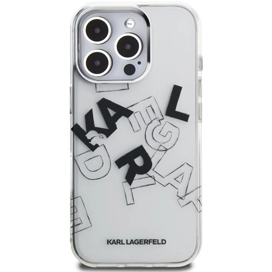 Futrola za Apple iPhone 16 Pro Max, Karl Lagerfeld, IML Sketched Graphic Logo, Transparentna