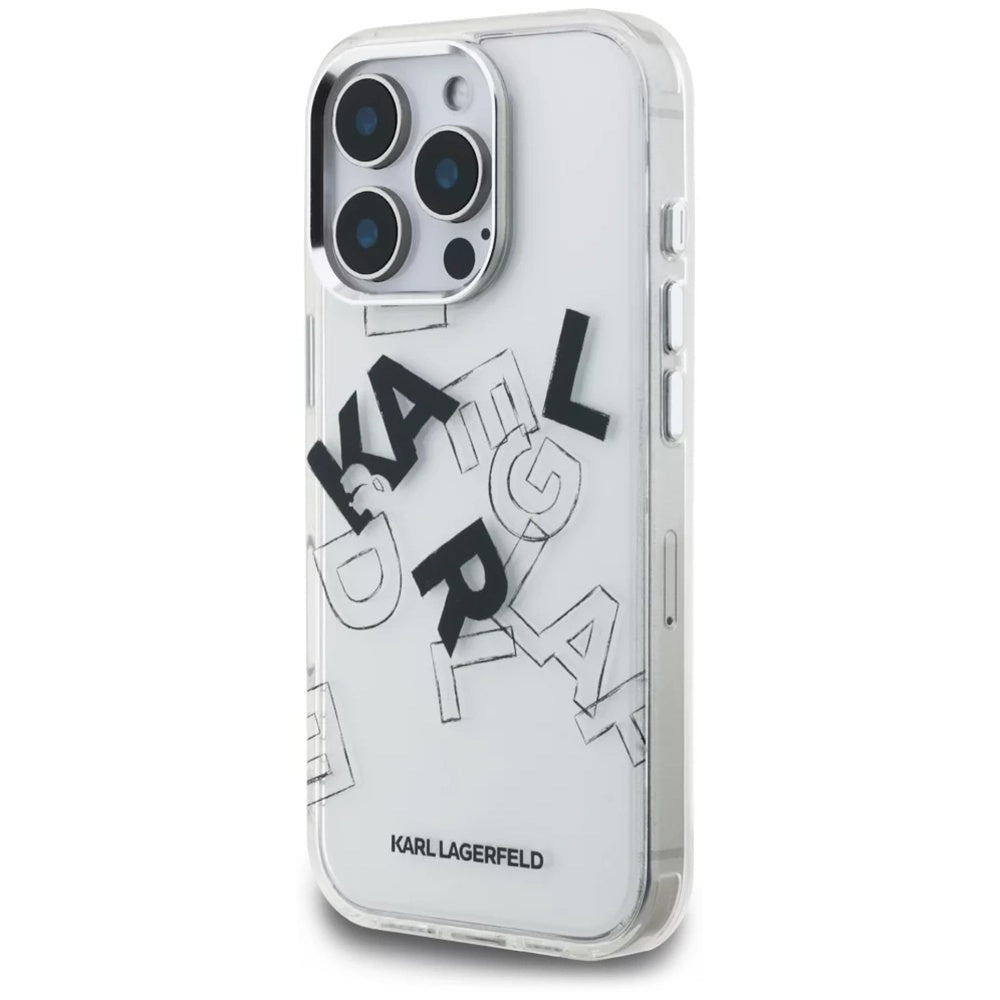 Futrola za Apple iPhone 16 Pro Max, Karl Lagerfeld, IML Sketched Graphic Logo, Transparentna