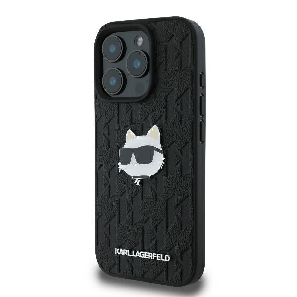 Futrola za Apple iPhone 16 Pro Max, Karl Lagerfeld, Monogram Choupette's Head, Crna