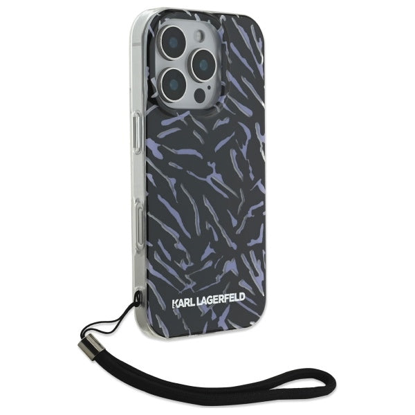 Futrola za Apple iPhone 16 Pro Max, Karl Lagerfeld, Zebra with Cord Strap, Ljubičasta