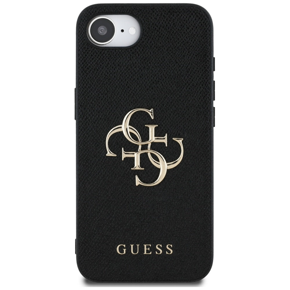 Futrola za Apple iPhone 17e / 16e, Guess, 4G Grained Big and Classic Logo, Crna