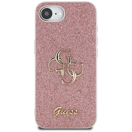 Futrola za Apple iPhone 16e, Guess, Fixed Glitter Big 4G, Roze
