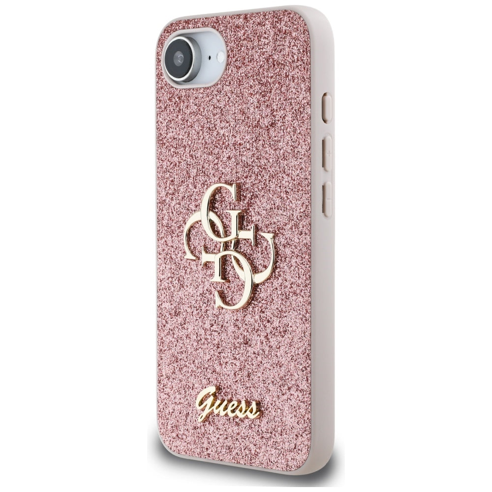 Futrola za Apple iPhone 17e / 16e, Guess, Fixed Glitter Big 4G, Roze