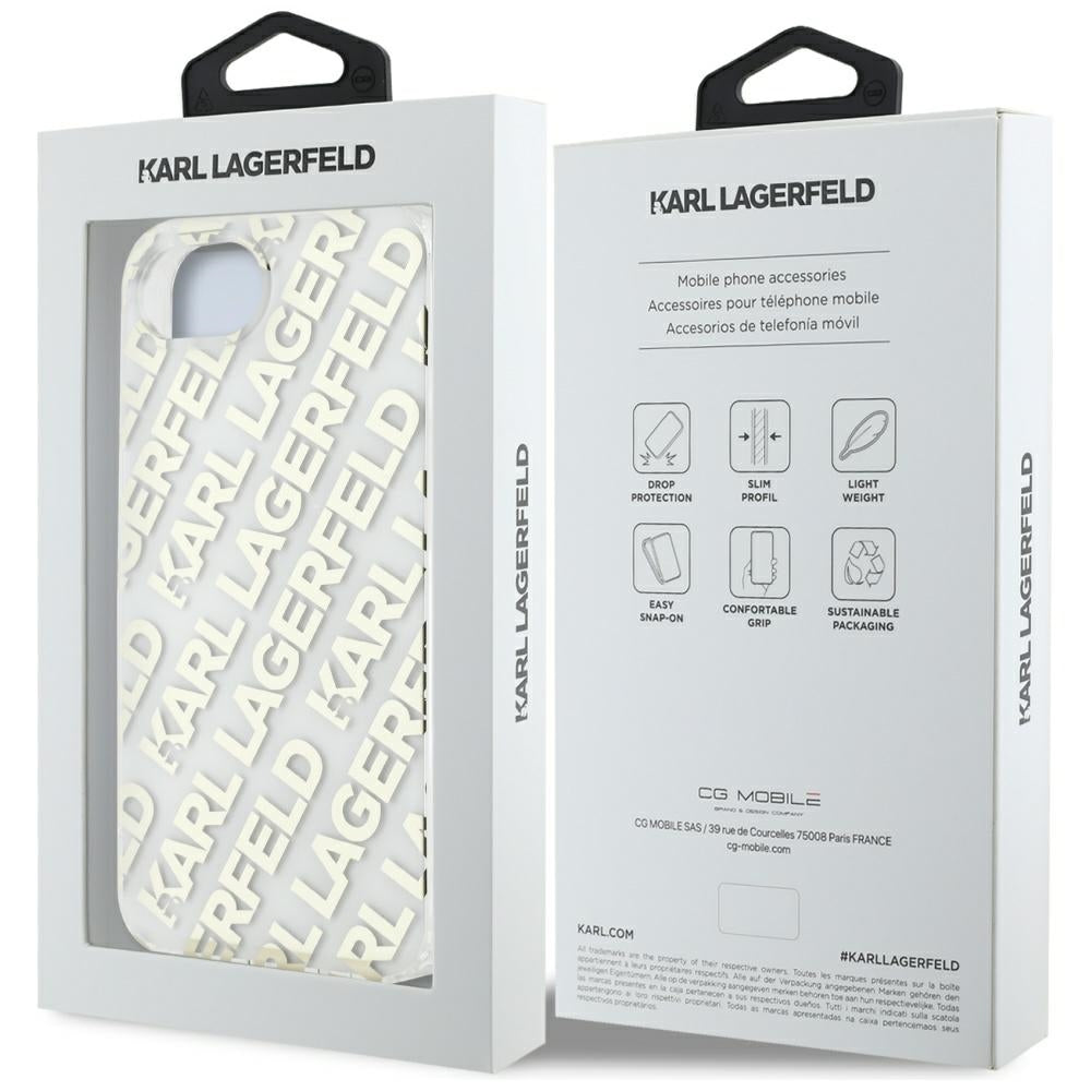 Futrola za Apple iPhone 17e / 16e, Karl Lagerfeld, IML Luxury Gold Fullover Logo, Zlatna