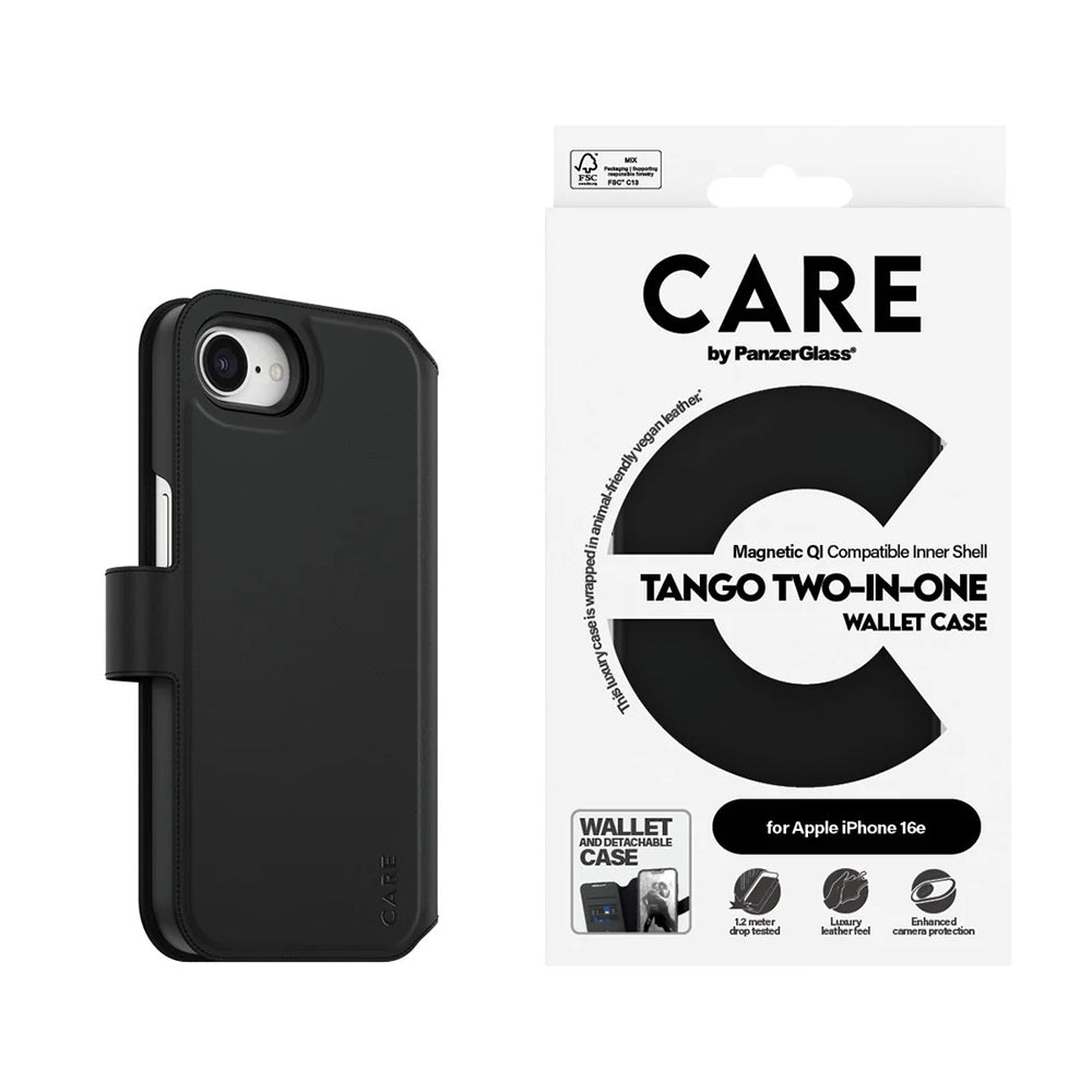 Futrola za Apple iPhone 17e / 16e, PanzerGlass, Care Feature Tango Two-in-One, Crna