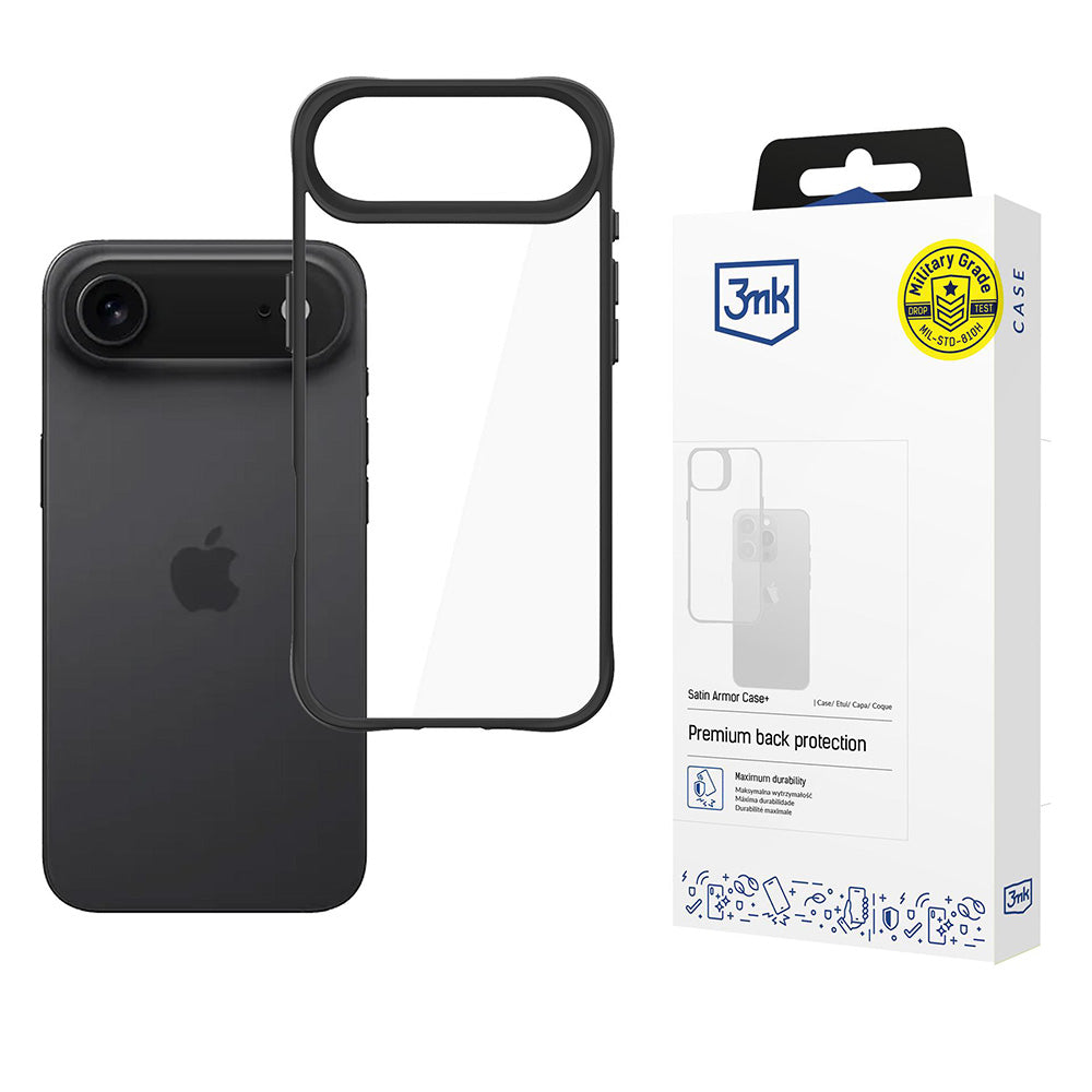 Futrola za Apple iPhone 17 Air, 3MK, Satin Armor Case+, Crna