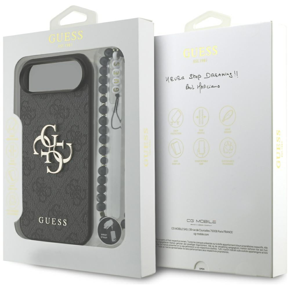Futrola za Apple iPhone 17 Air, Guess, 4G Classic Logo with Strap, Crna
