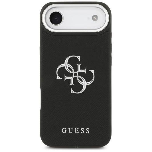 Futrola za Apple iPhone 17 Air, Guess, 4G Grained Big and Classic Logo, Crno Srebrna