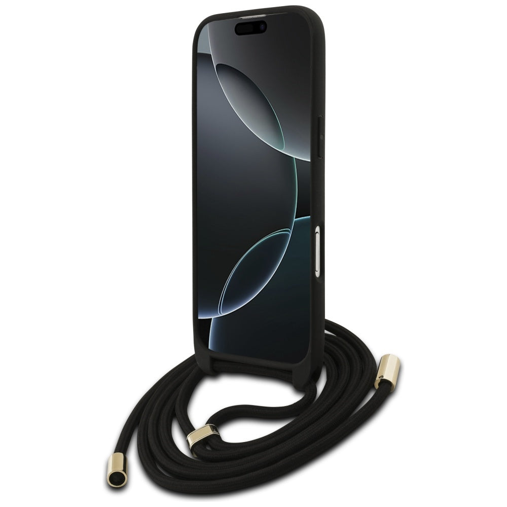Futrola za Apple iPhone 17 Air, Guess, Crossbody Cord 4G Big Log, Crna