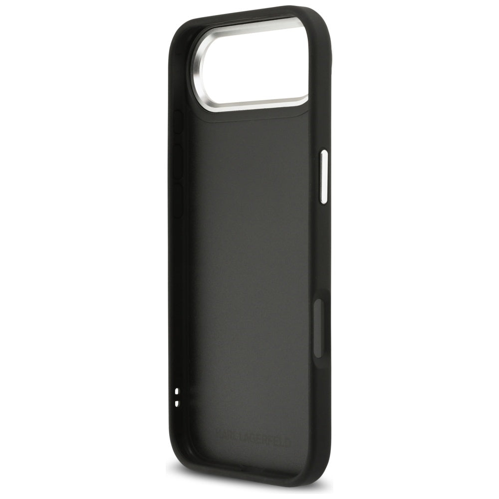 Futrola za Apple iPhone 17 Air, Karl Lagerfeld, Grained Karl & Choupette's Heads Pins and Logo, Crna