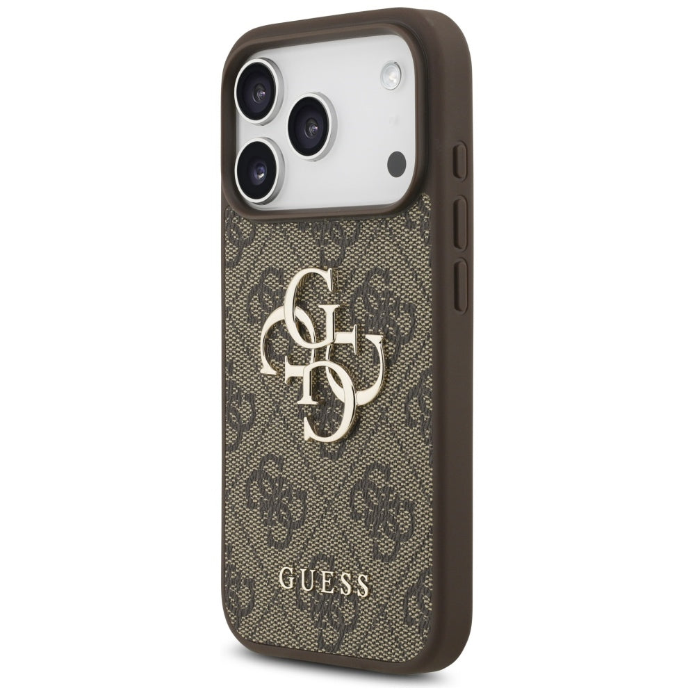 Futrola za Apple iPhone 17 Pro, Guess, 4G Classic Logo with Pearl Strap, Braon
