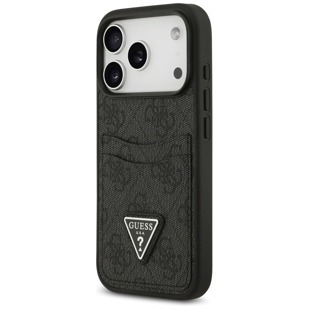 Futrola za Apple iPhone 17 Pro, Guess, 4G Double Card Triangle, Crna