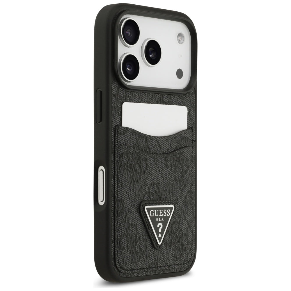 Futrola za Apple iPhone 17 Pro, Guess, 4G Double Card Triangle, Crna