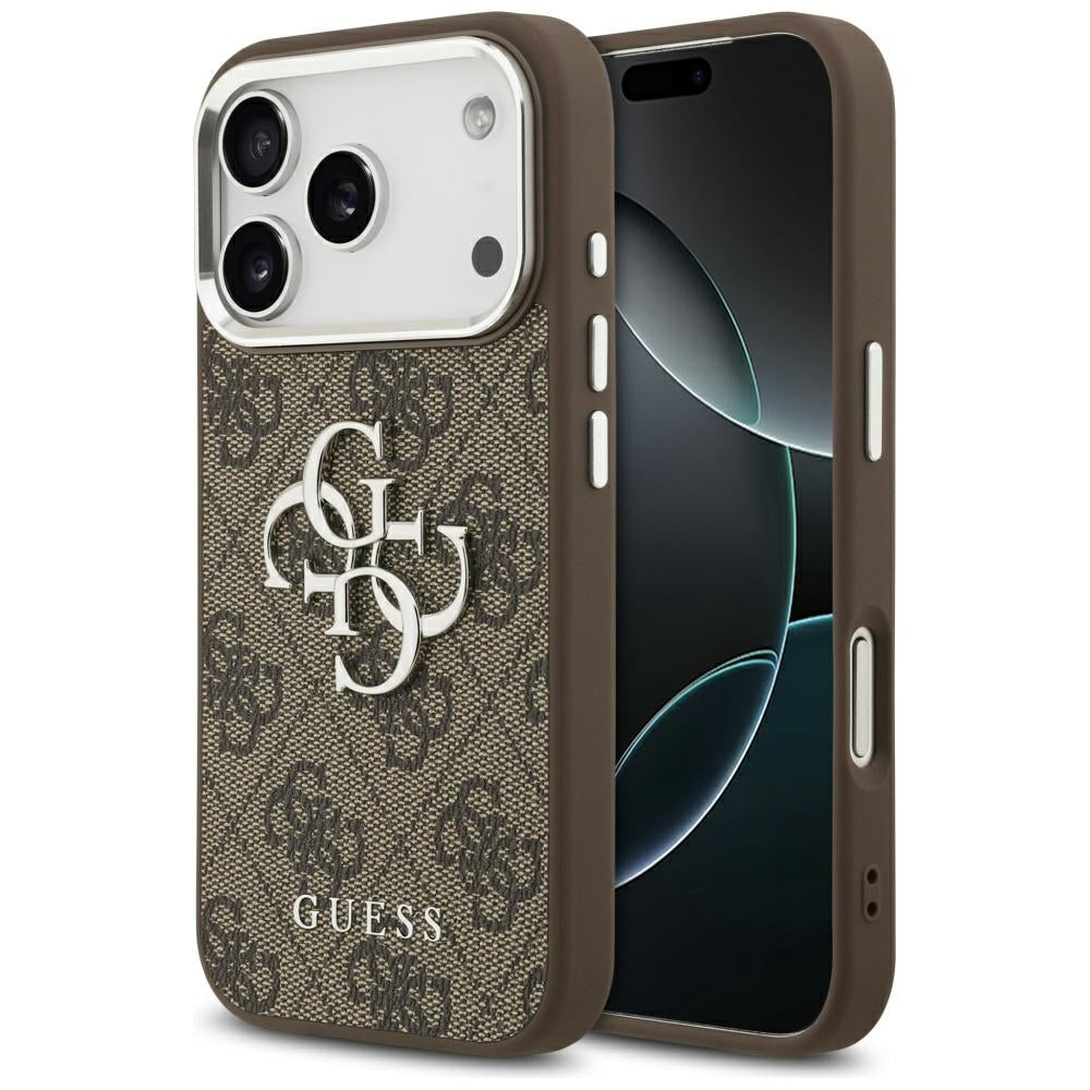 Futrola za Apple iPhone 17 Pro, Guess, Big 4G Logo Classic, Braon Srebrna