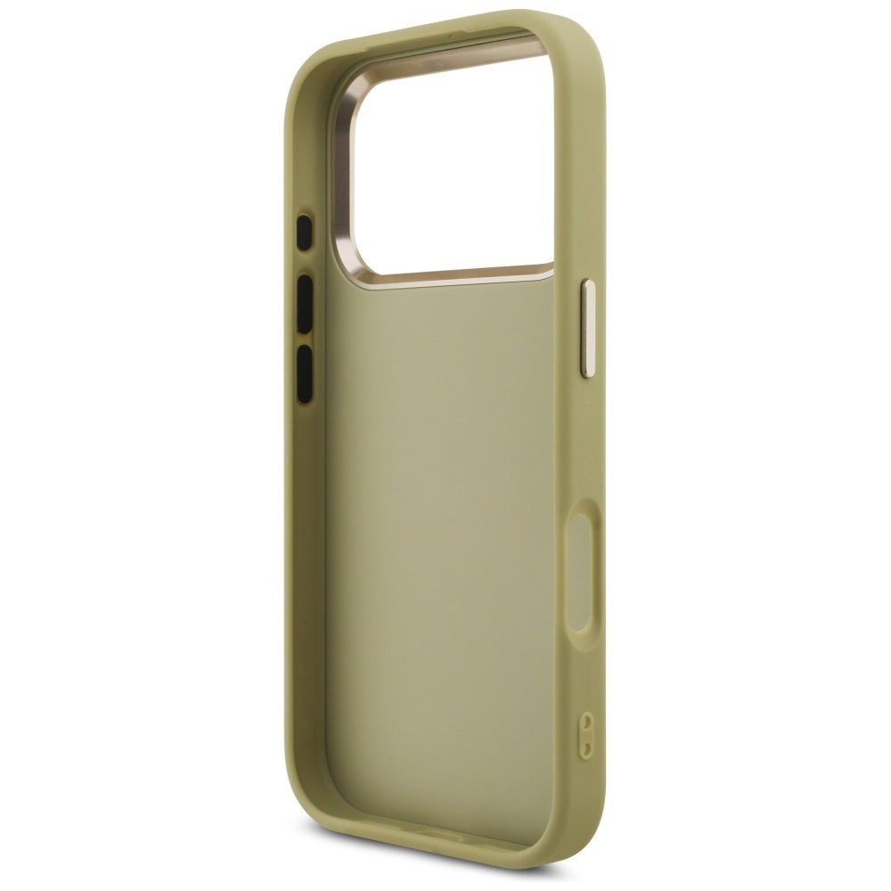 Futrola za Apple iPhone 17 Pro, Guess, Fixed Glitter Big 4G Metal Frame, Zlatna