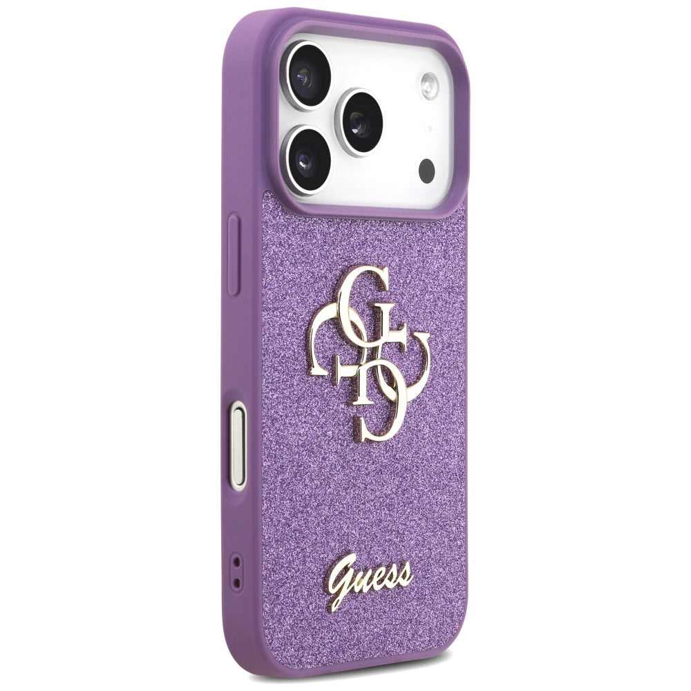 Futrola za Apple iPhone 17 Pro, Guess, Fixed Glitter Big 4G, Ljubičasta