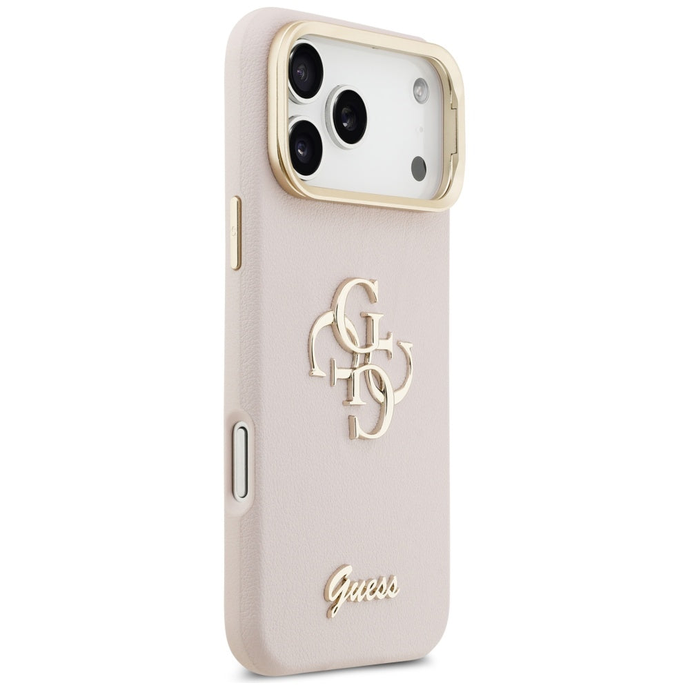 Futrola za Apple iPhone 17 Pro, Guess, Grained Big 4G Stand Camera, Roze
