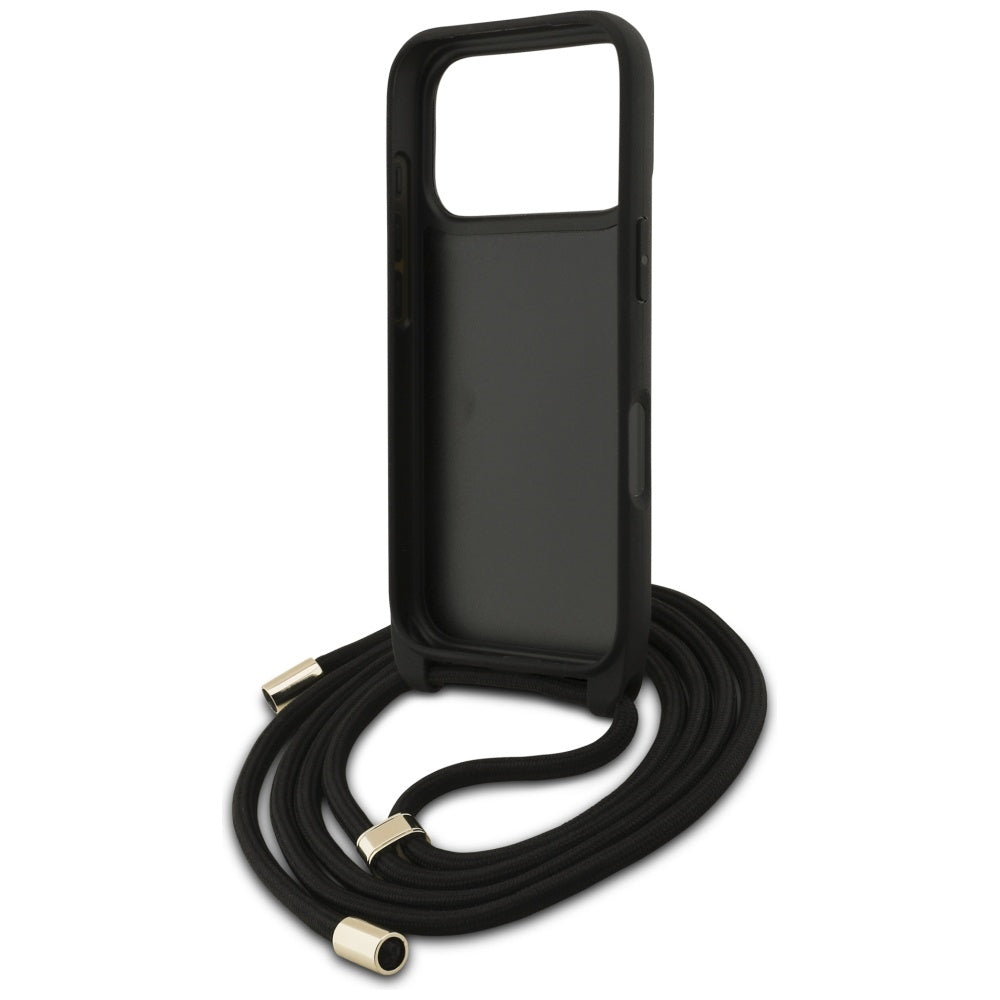 Futrola za Apple iPhone 17 Pro Max, Guess, 4G CBDY Big Logo with Cord Strap, Crna
