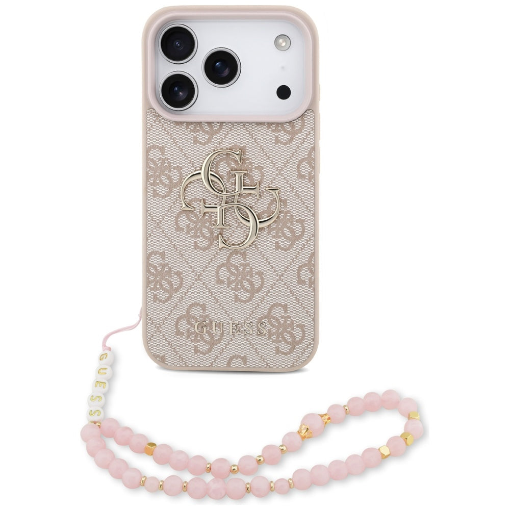 Futrola za Apple iPhone 17 Pro Max, Guess, 4G Classic Logo with Strap, Roze