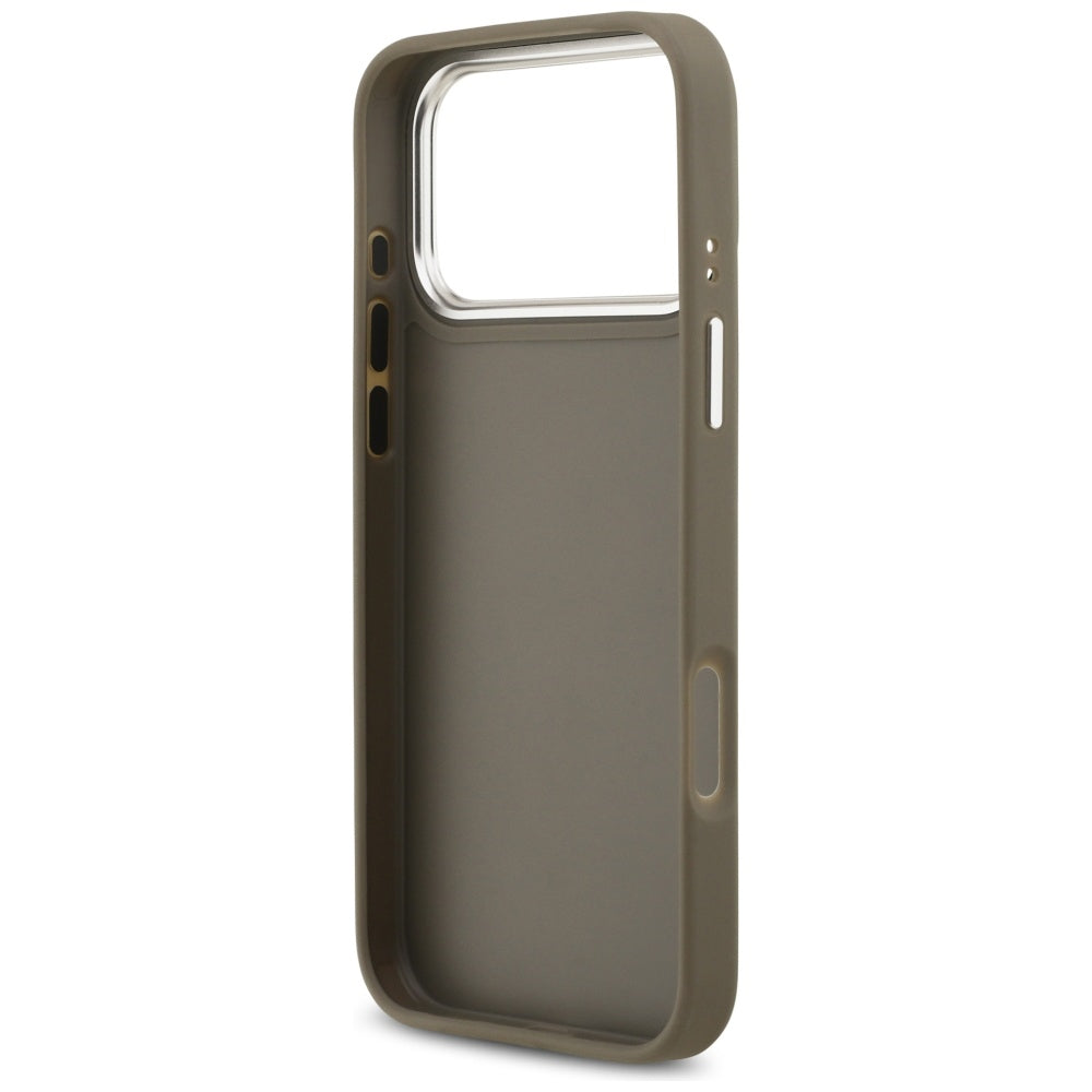 Futrola za Apple iPhone 17 Pro Max, Guess, 4G Grained Big And Classic Logo, Braon Srebrna