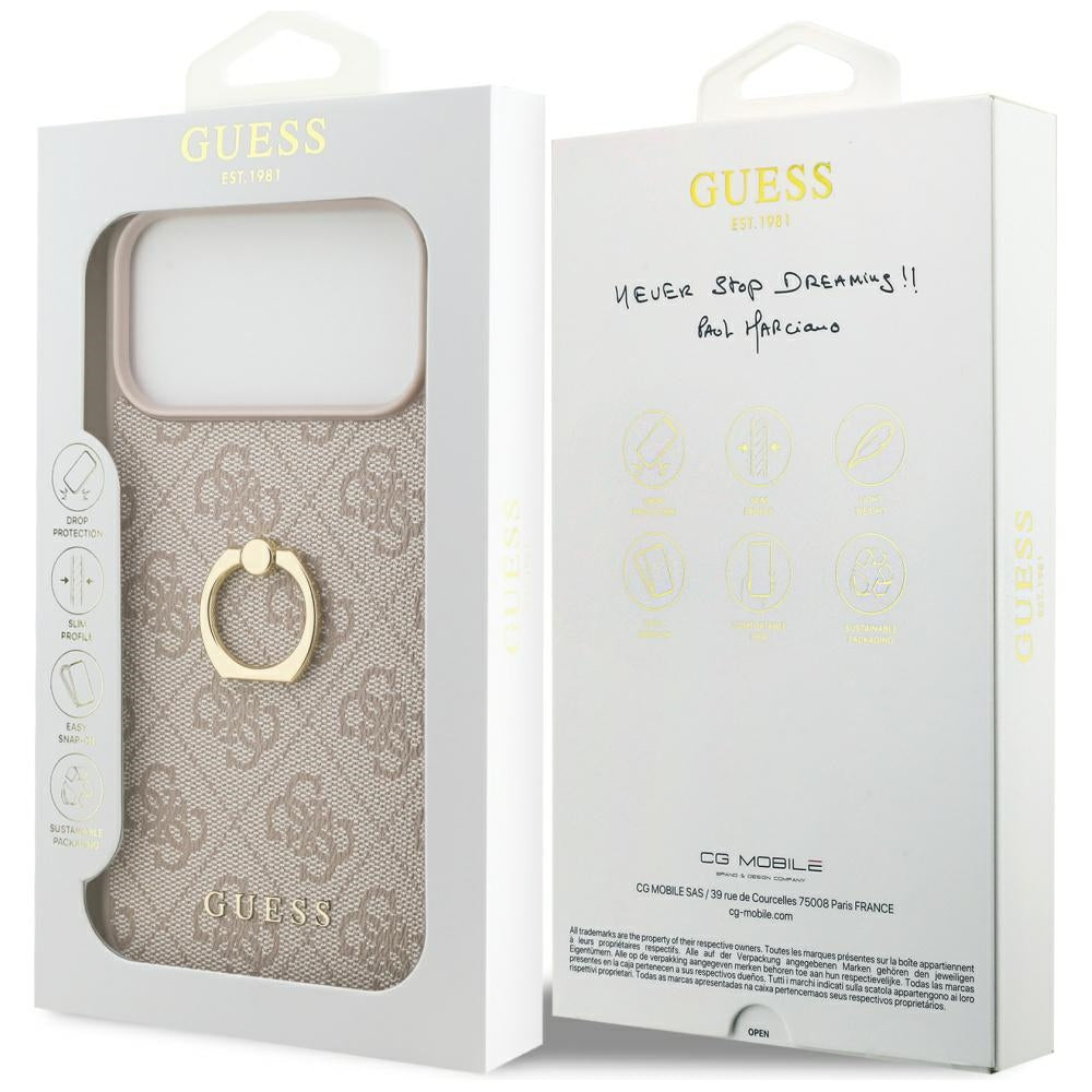 Futrola za Apple iPhone 17 Pro Max, Guess, 4G Ring Stand, Roze