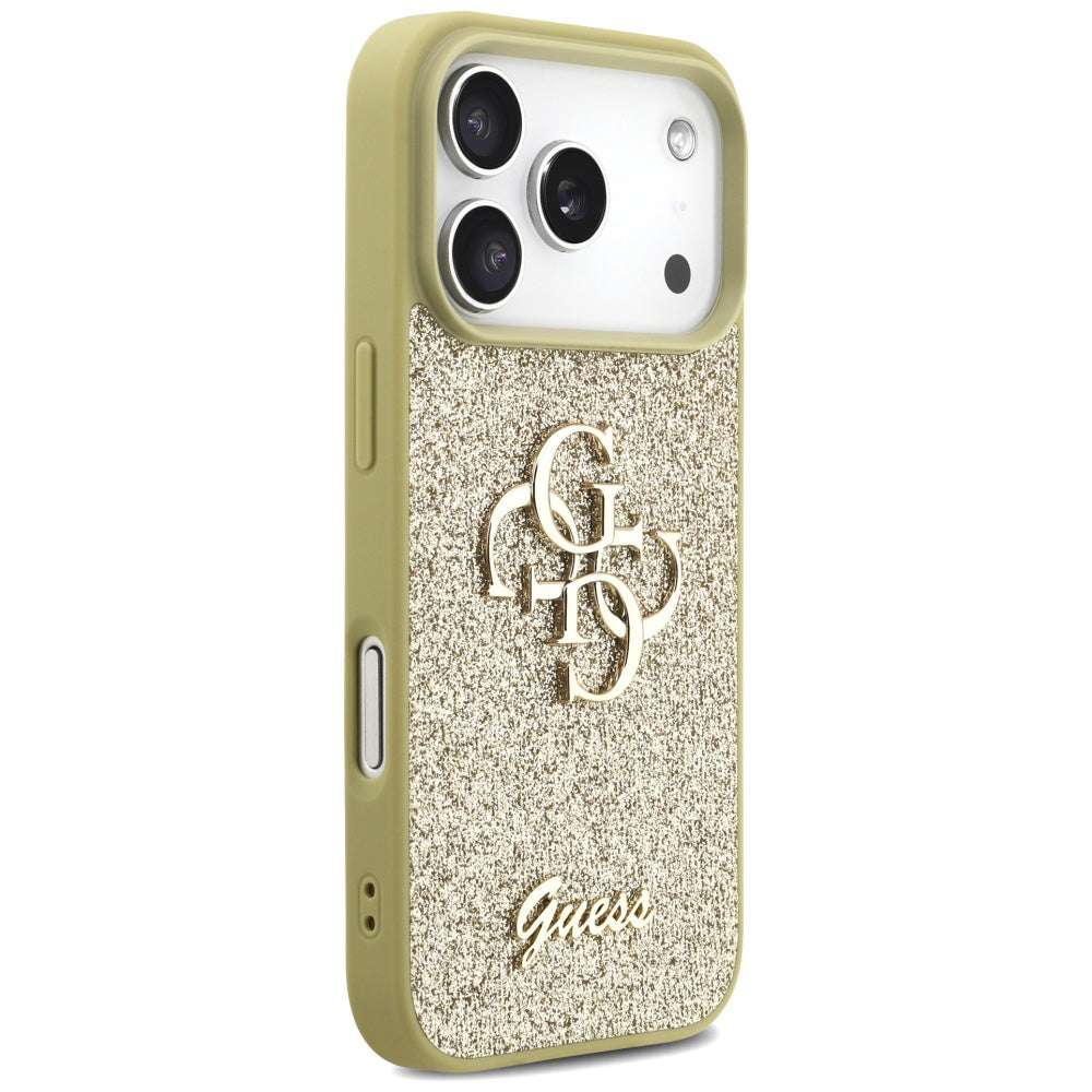 Futrola za Apple iPhone 17 Pro Max, Guess, Fixed Glitter Big 4G, Zlatna