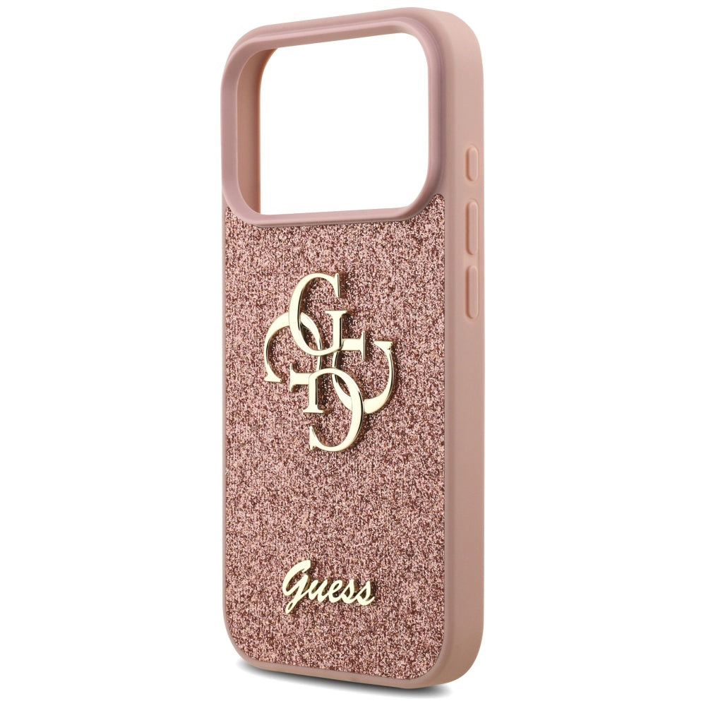 Futrola za Apple iPhone 17 Pro Max, Guess, Fixed Glitter Big 4G, Roze