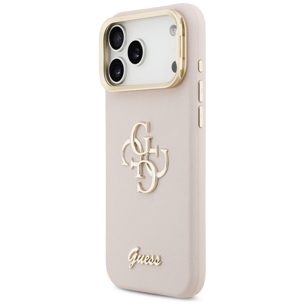 Futrola za Apple iPhone 17 Pro Max, Guess, Grained Big 4G Stand Camera, Roze