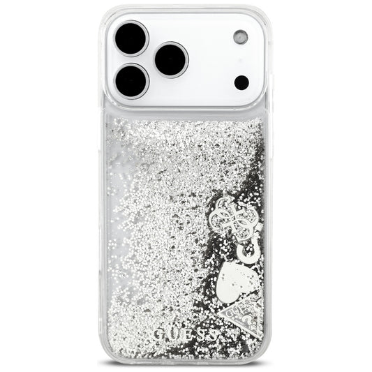 Futrola za Apple iPhone 17 Pro Max, Guess, Liquid Glitter Charms, Srebrna